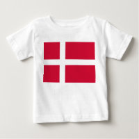T-shirt bébé avec drapeau du Danemark