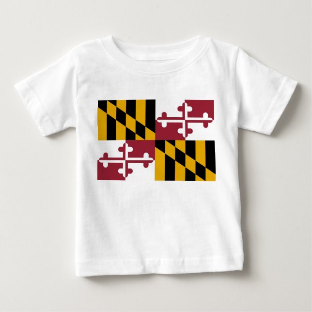 T-shirt Pour Bébé T-shirt bébé avec drapeau du Maryland, U.S.A. (Devant)
