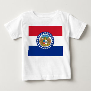 T-shirt Pour Bébé T-shirt bébé avec Drapeau du Missouri, États-Unis.
