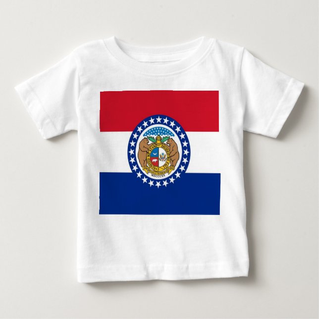 T-shirt Pour Bébé T-shirt bébé avec Drapeau du Missouri, États-Unis. (Devant)
