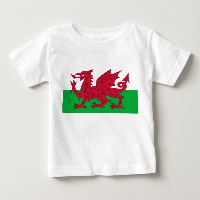 T-shirt Pour Bébé T-shirt bébé avec drapeau du Pays de Galles (Devant)