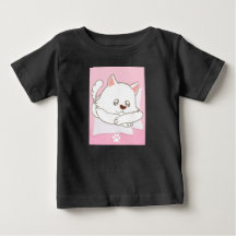 T-shirt bébé avec imprimé de chat mignon
