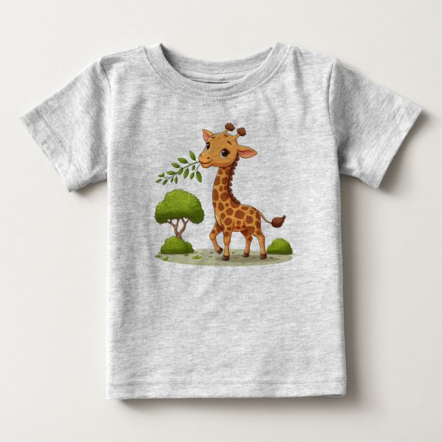 T-shirt Pour Bébé T-shirt bébé avec imprimé de la jolie girafe (Devant)