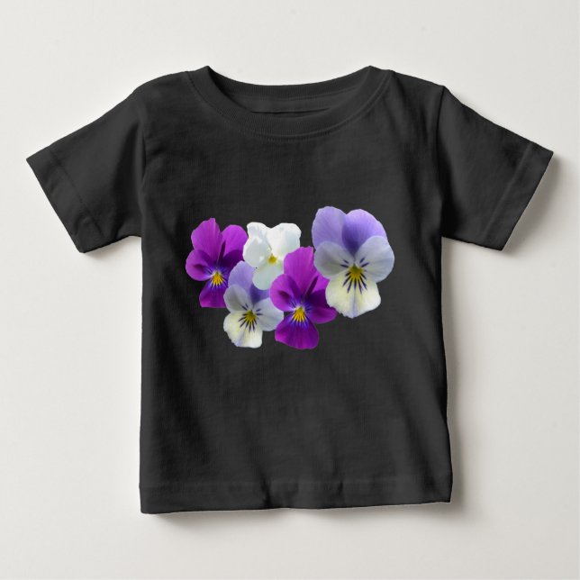 T-shirt Pour Bébé T-shirt bébé avec lunettes violettes et blanches (Devant)
