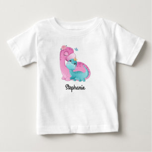 T-shirt Pour Bébé T-shirt bébé avec nom personnalisé dinosaures