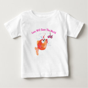 T-shirt Pour Bébé T-Shirt Bébé avec Poisson et Ver drôle - Votre Tex