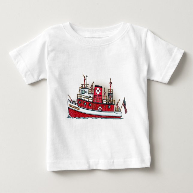 T-shirt Pour Bébé T-shirt bébé bateau feu (Devant)