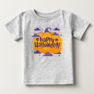T-shirt Pour Bébé T-shirt bébé bébé Happy Halloween Pumpkin Kids