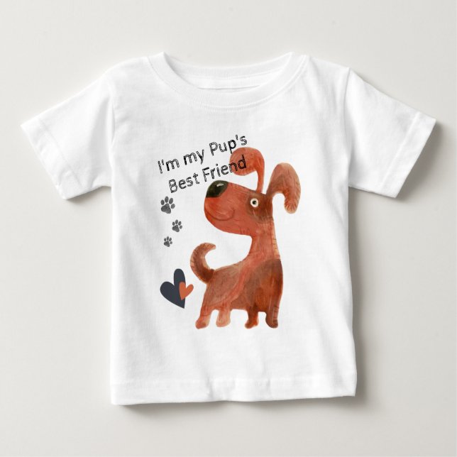 T-shirt Pour Bébé T-shirt bébé bébé mignonne chiot (Devant)