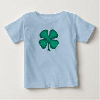 T-shirt bébé bleu Clé 4 feuilles Lucky irlandais