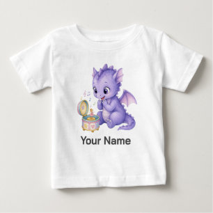 T-shirt Pour Bébé T-Shirt bébé Boîte à Musique Dragon Nom Personnali