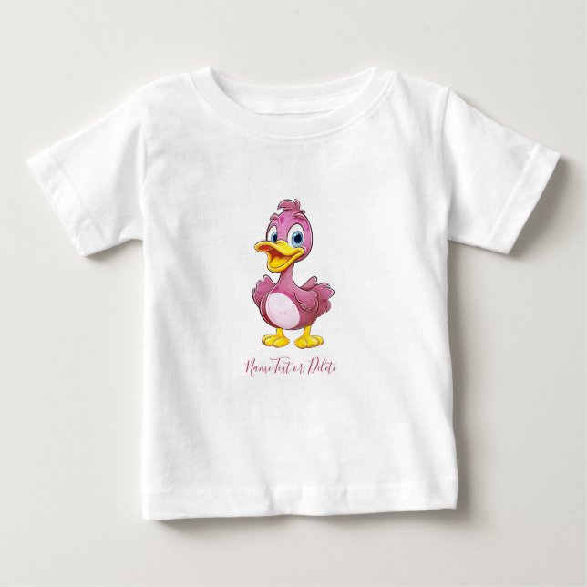 T-shirt Pour Bébé T-Shirt Bébé Canard Rose (Devant)