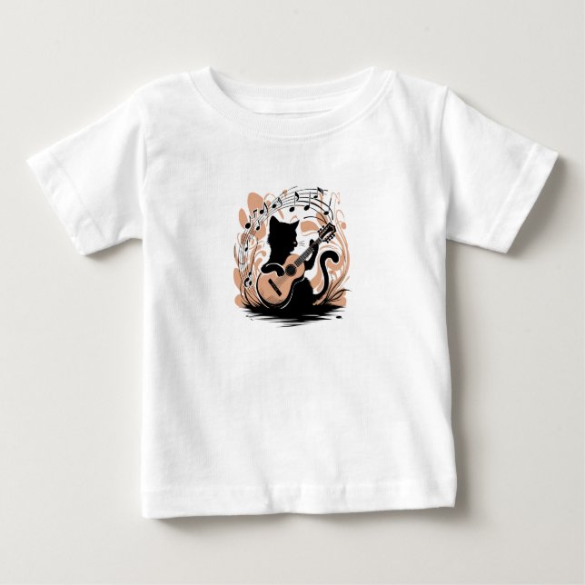 T-shirt Pour Bébé T-shirt bébé - Chat noir (Devant)