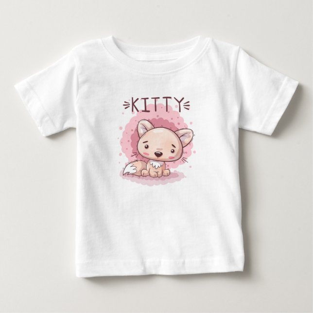T-shirt Pour Bébé T-shirt bébé chaton mignon (Devant)