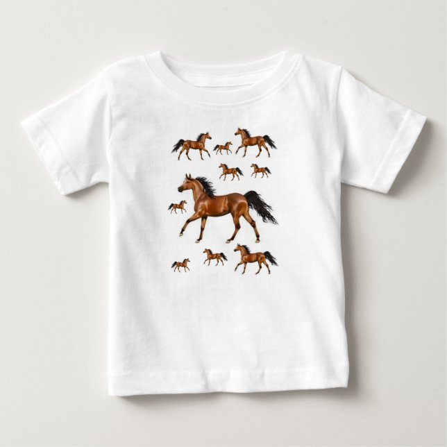 T-shirt Pour Bébé T-shirt bébé cheval (Devant)