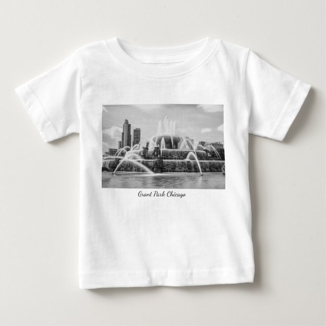 T-shirt Pour Bébé T-shirt bébé Chicago Buckingham Grayscale (Devant)