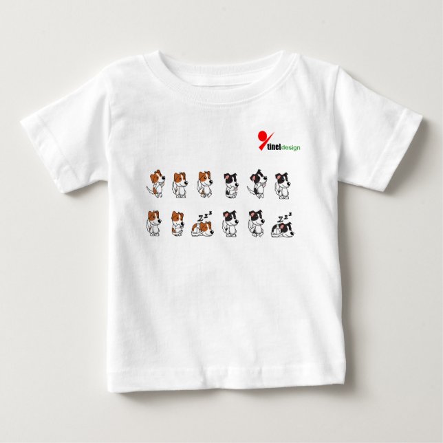 T-shirt Pour Bébé T-shirt bébé chien adorable (Devant)