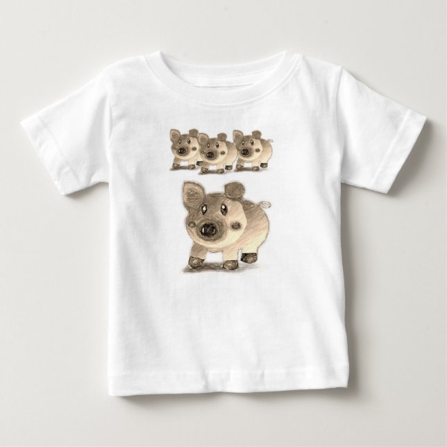 T-shirt Pour Bébé T-shirt bébé cochon (Devant)