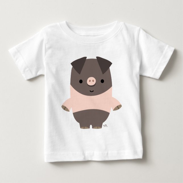 T-shirt Pour Bébé T-shirt Bébé cochon cartonné mignon et robuste (Devant)