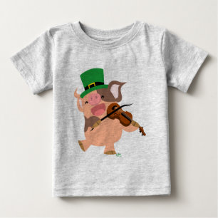 T-shirt Pour Bébé T-shirt bébé cochon violoniste de la Saint-Patrick