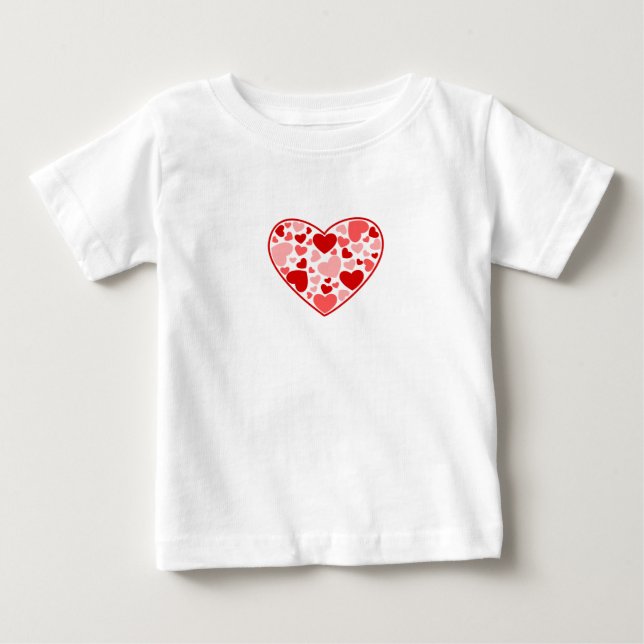 T-shirt Pour Bébé T-shirt bébé Coeurs Saint-Valentin (Devant)