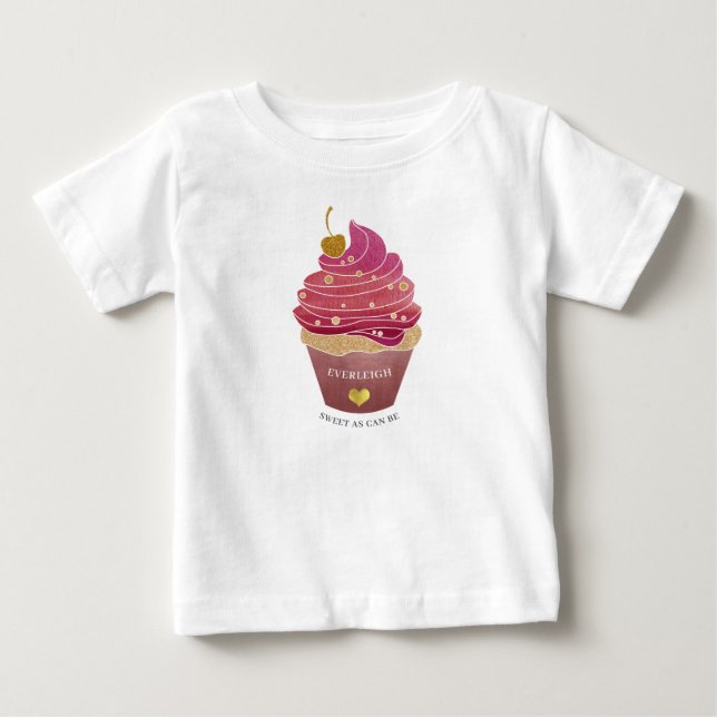 T-shirt Pour Bébé T-shirt bébé Cupcake personnalisé (Devant)