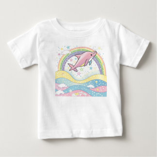 T-shirt Pour Bébé T-shirt bébé dauphin rose mignon avec étoiles arc-