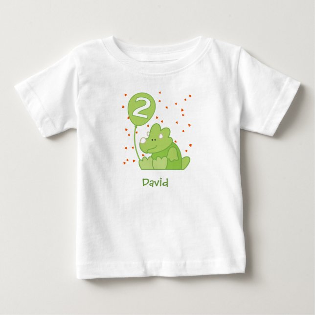 T-shirt Pour Bébé T-shirt bébé Dino Baby 2e anniversaire (Devant)