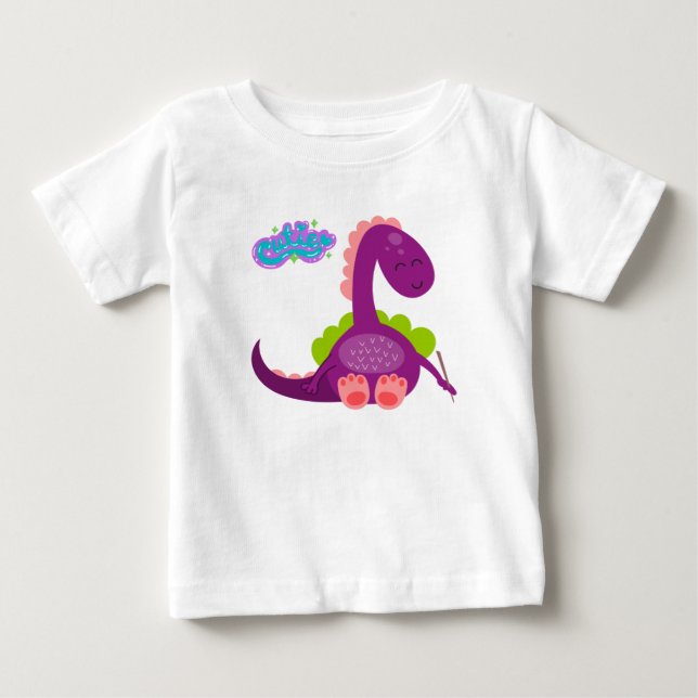 T-shirt Pour Bébé T-shirt bébé dinosaure mignon (Devant)