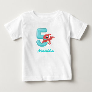 T-shirt Pour Bébé T-shirt bébé dinosaure mignon cinq mois