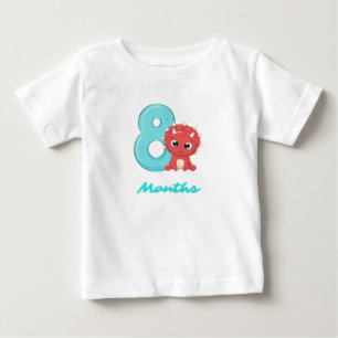 T-shirt Pour Bébé T-shirt bébé dinosaure mignon de huit mois