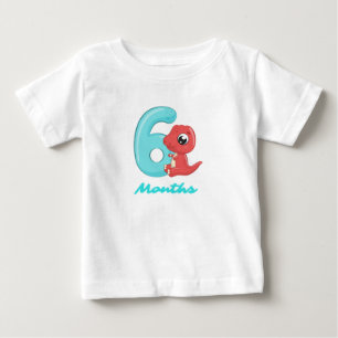 T-shirt Pour Bébé T-Shirt bébé dinosaure mignon de six mois