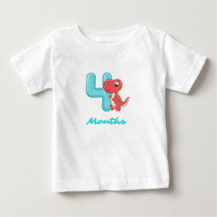 T-shirt Pour Bébé T-Shirt bébé dinosaure mignon Quatre Mois