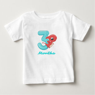 T-shirt Pour Bébé T-shirt bébé dinosaure mignon trois mois
