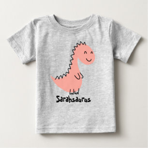 T-shirt Pour Bébé T-Shirt Bébé Dinosaure Nom Personnalisé 