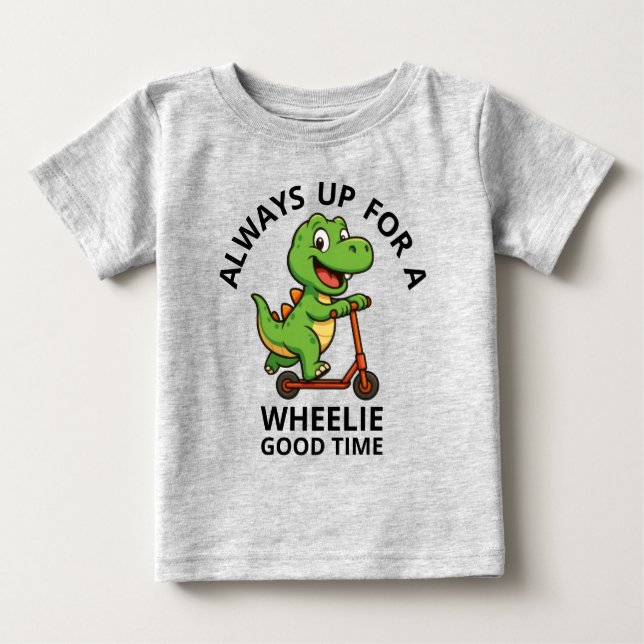 T-shirt Pour Bébé T-shirt bébé dinosaure vert mignon (Devant)