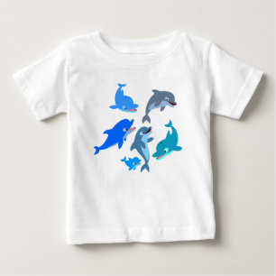 T-shirt Pour Bébé T-shirt bébé Dolphin Pod Cartoon mignon