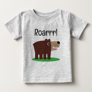 T-shirt Pour Bébé T-shirt bébé drôle dessin animé ours brun cub Roar