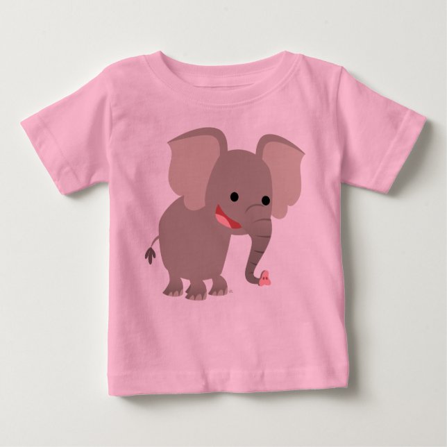 T-shirt Pour Bébé T-shirt bébé Eléphant Cartoon Laughant (Devant)