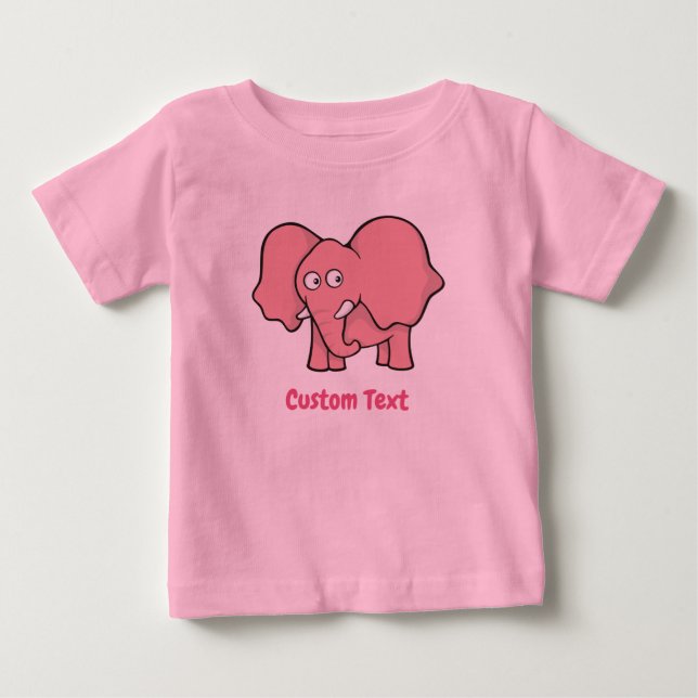 T-shirt Pour Bébé T-shirt bébé éléphant rose (Devant)