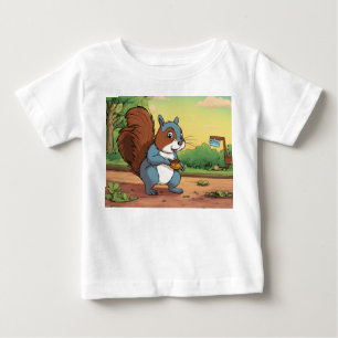 T-shirt Pour Bébé T-shirt bébé en coton doux avec écureuil en dessin