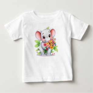 T-shirt Pour Bébé T-shirt bébé et enfants au bouquet d'éléphant ador