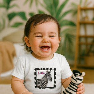 T-shirt Pour Bébé T-Shirt Bébé Fille Animal Zoo Zèbre