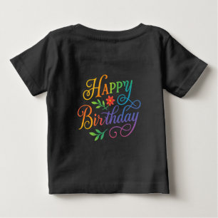 T-shirt Pour Bébé T-shirt bébé floral joyeux anniversaire coloré