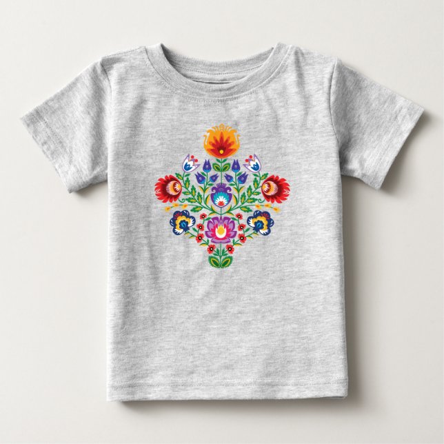 T-shirt Pour Bébé T-shirt bébé folk (Devant)