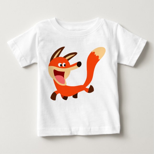 T-shirt Pour Bébé T-shirt bébé Fox de caricature malicieux mignon (Devant)