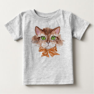 T-shirt Pour Bébé T-shirt bébé garçon avec visage de chat