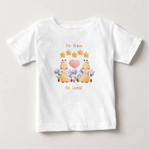 T-shirt Pour Bébé T-Shirt Bébé Giraffe Cute   Je suis courageuse - J