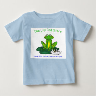 T-shirt Pour Bébé T-Shirt Bébé Grenouille sur un Nénuphar Blanc sur