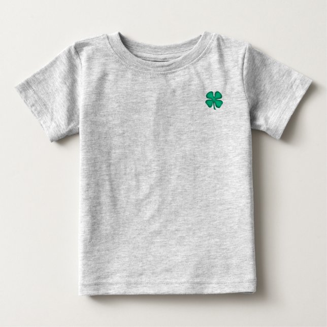 T-shirt Pour Bébé T-shirt bébé gris Clé 4 feuilles Lucky irlandais (Devant)